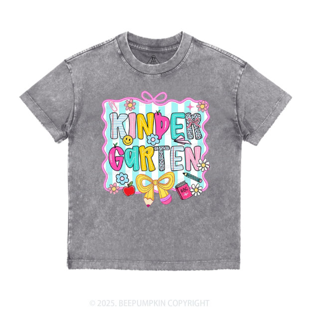 Personalized Happy School Vibes Toddler&Kids Washed Tees