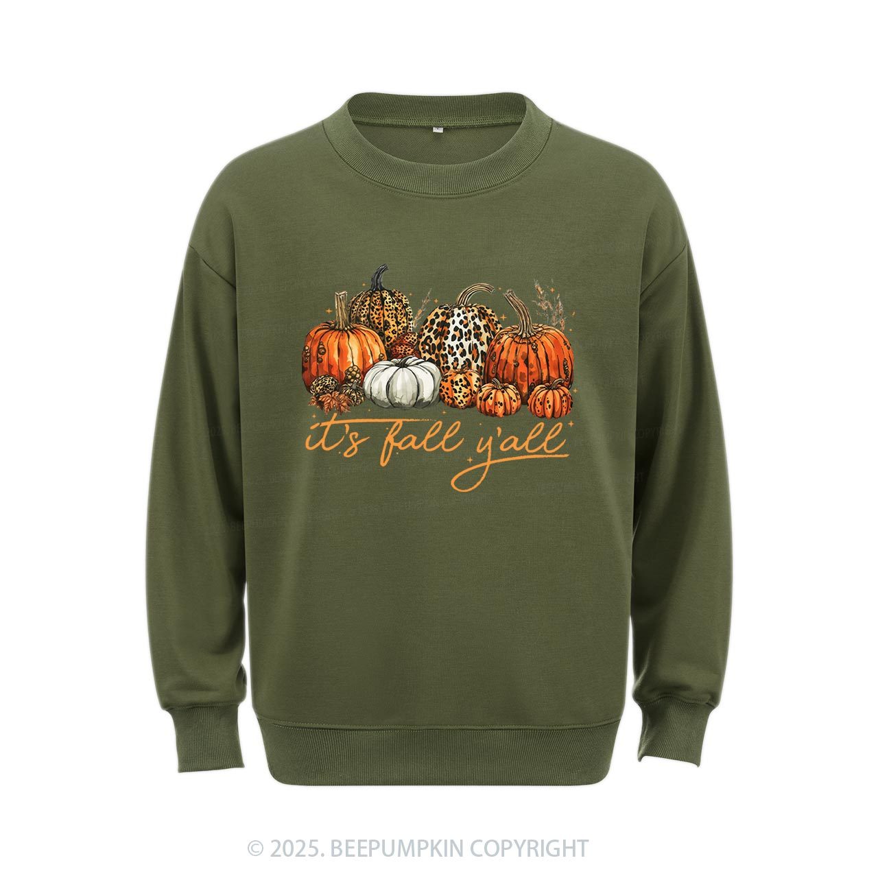 It's Fall Y'all Leopard Pumpkin Sweatshirt Beepumpkin
