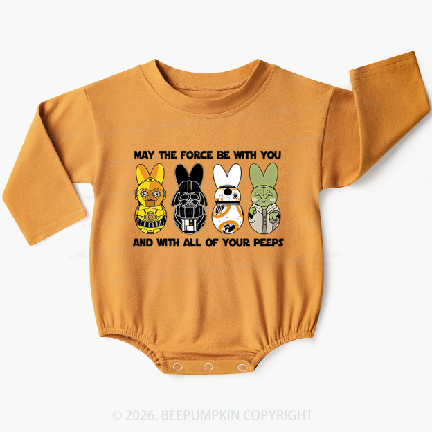 Bunny Ears Happy Easter Baby Bubble Romper Beepumpkin