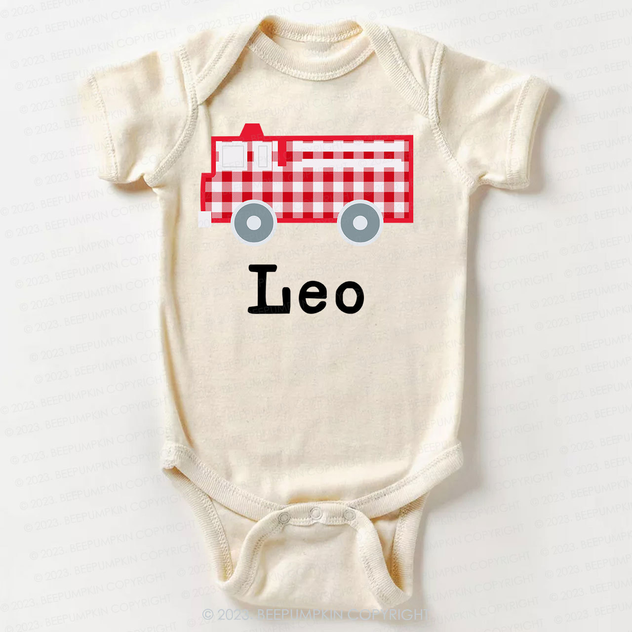 Personalized Fire Truck Bodysuit For Baby 