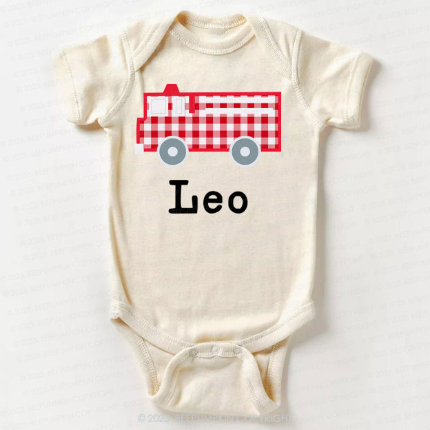 Personalized Fire Truck Bodysuit For Baby 