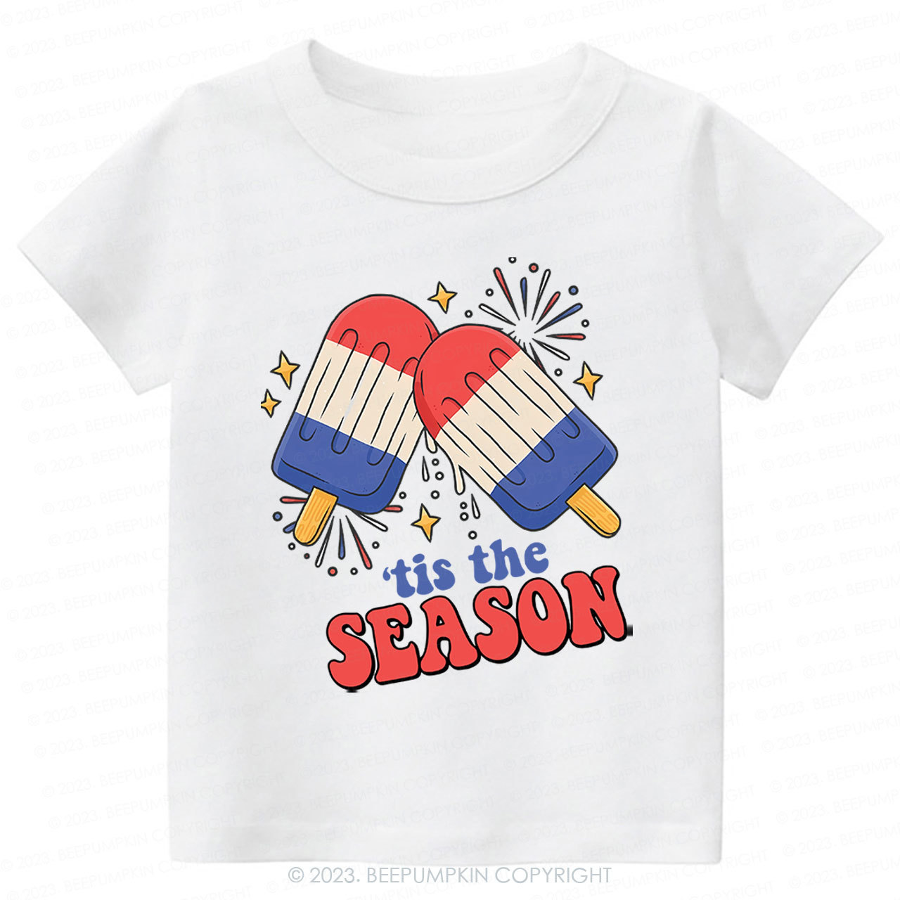 Fireworks Ice Cream Independence Day Kids Shirts