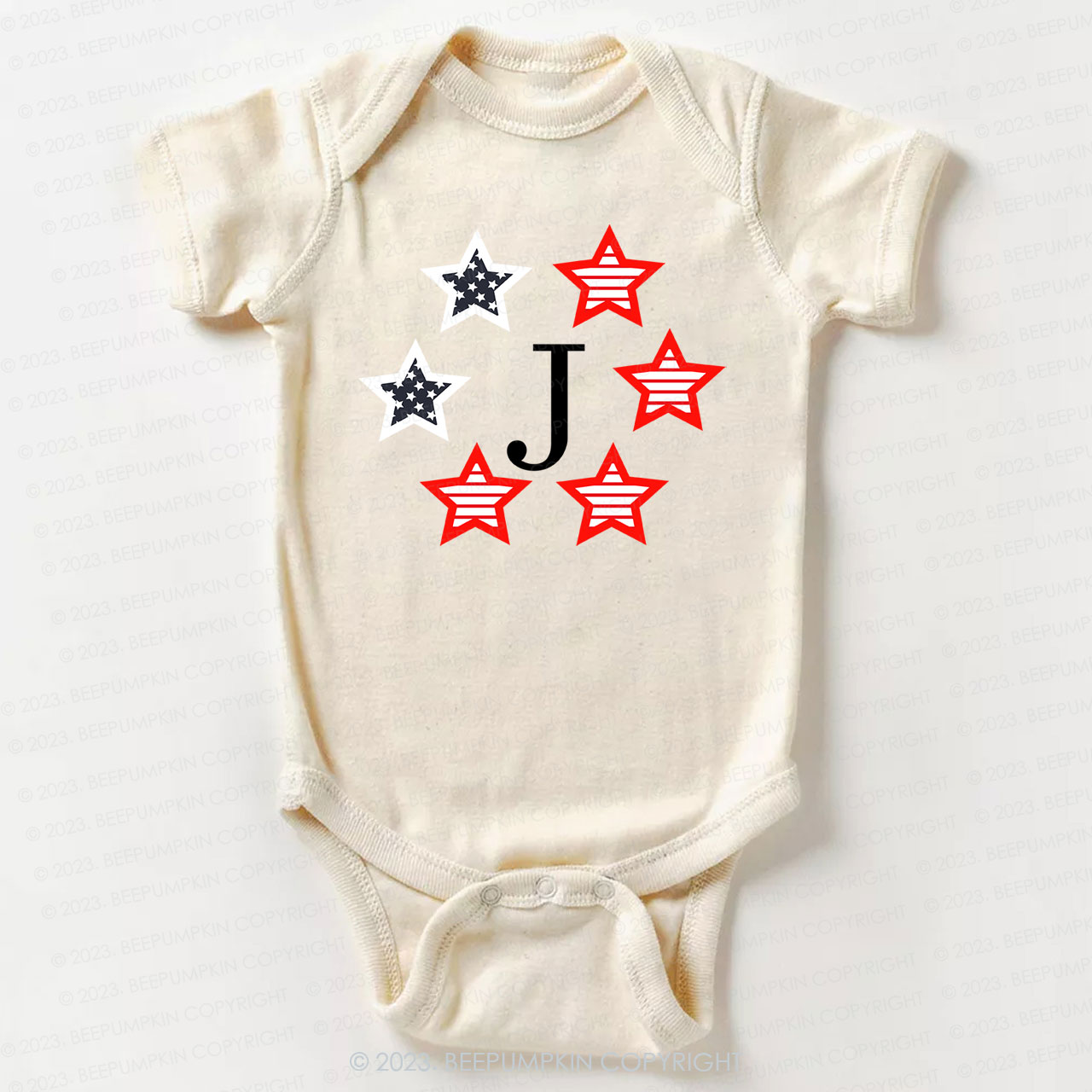 Monogrammed Embroidered Stars Bodysuit For Baby 