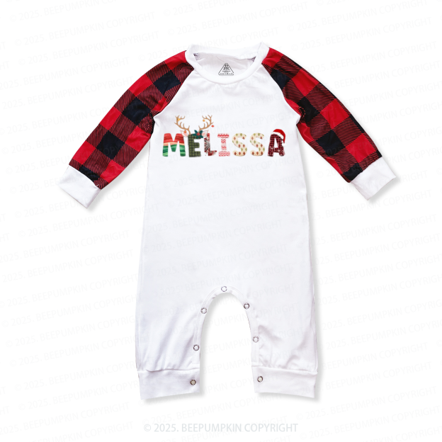 Personalized Doodle Alphabet Family Christmas Family Matching Pajamas