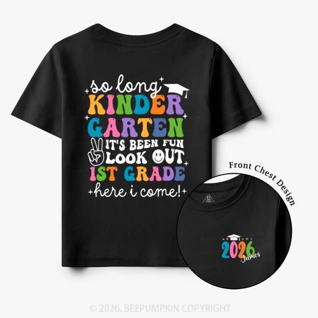 Personalized Name So Long Kindergarten Hello 1st Grade Toddler&Kid's Tees