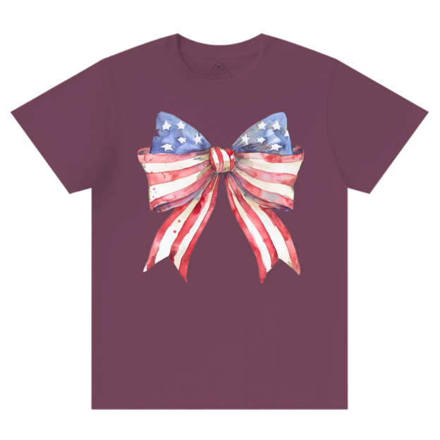Coquette American Flag Mama T-Shirts