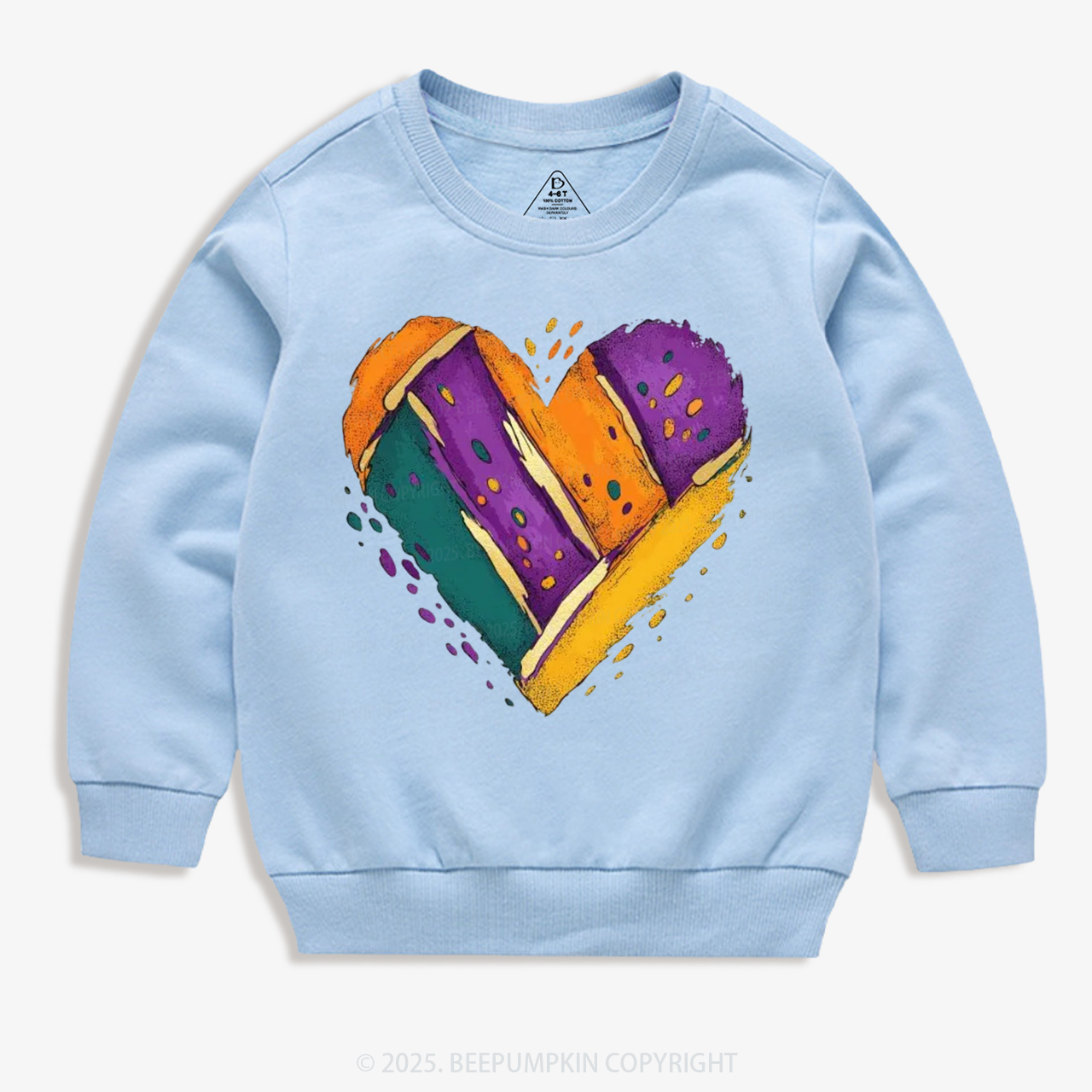 Mardi Gras Heart Kid's Sweatshirt