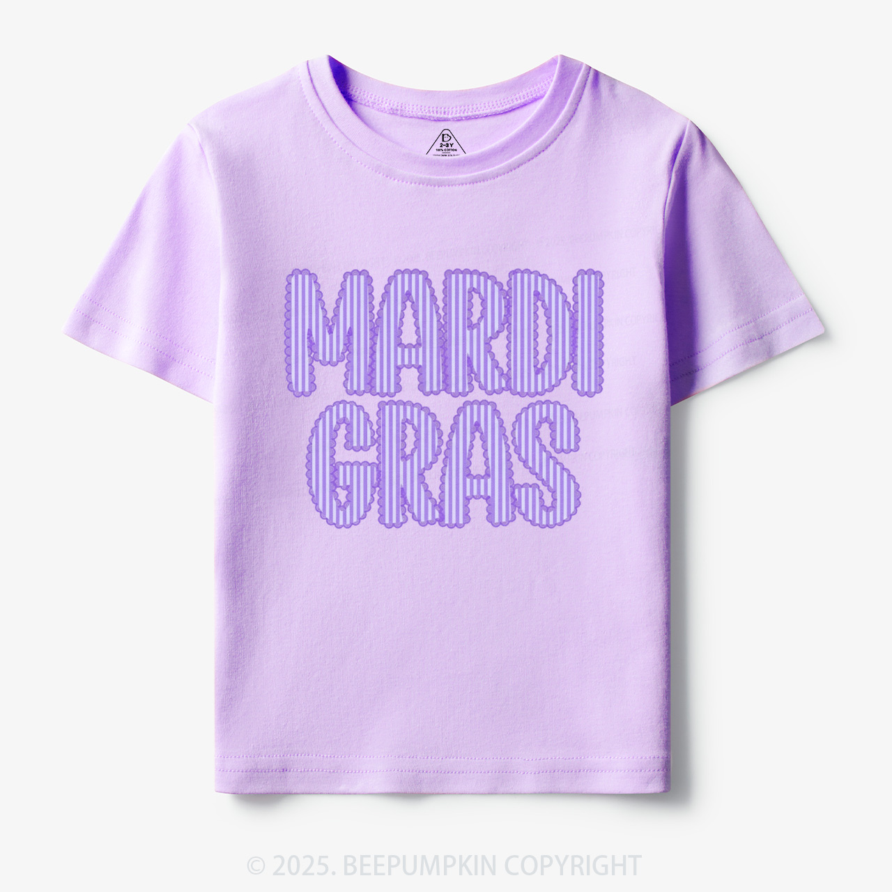 Purple Seersucker Mardi Gras Toddler&Kid's Tees Beepumpkin