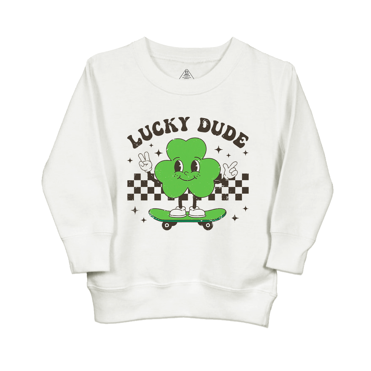 Skating Clover Lucky Dude Kids Sweatshirt
