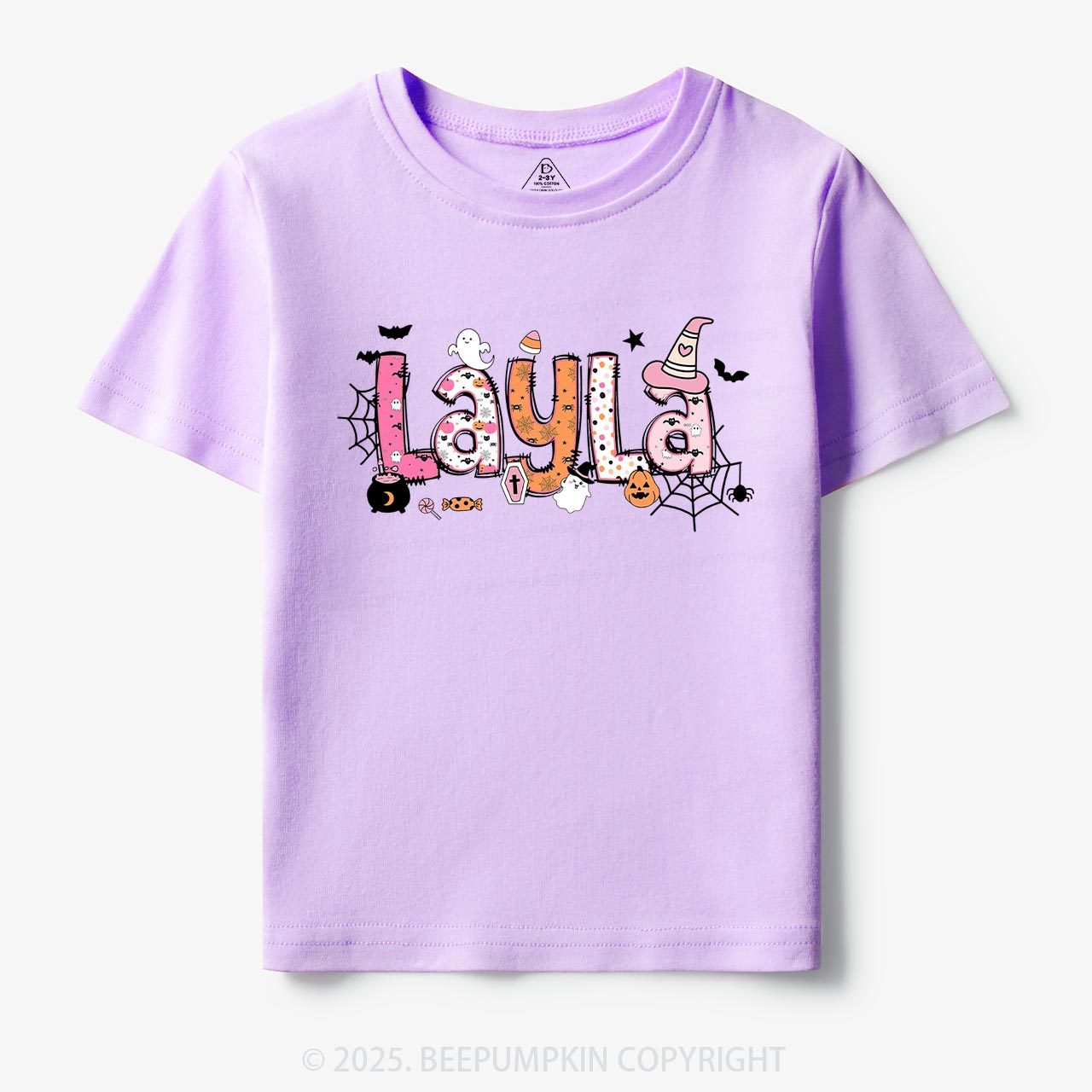 Personalized Name Halloween Girls Tees | Toddler & Kid's Tees Beepumpkin