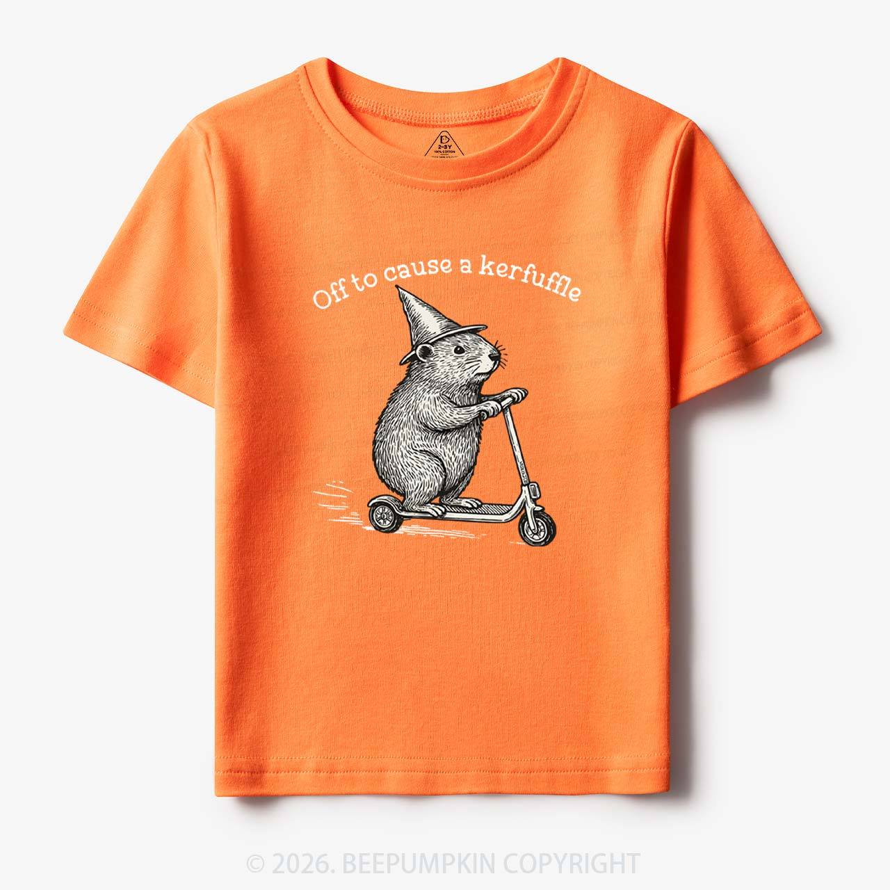 Off To Cause A Kerfuffle Groundhog Scooter Toddler&Kid's Tees