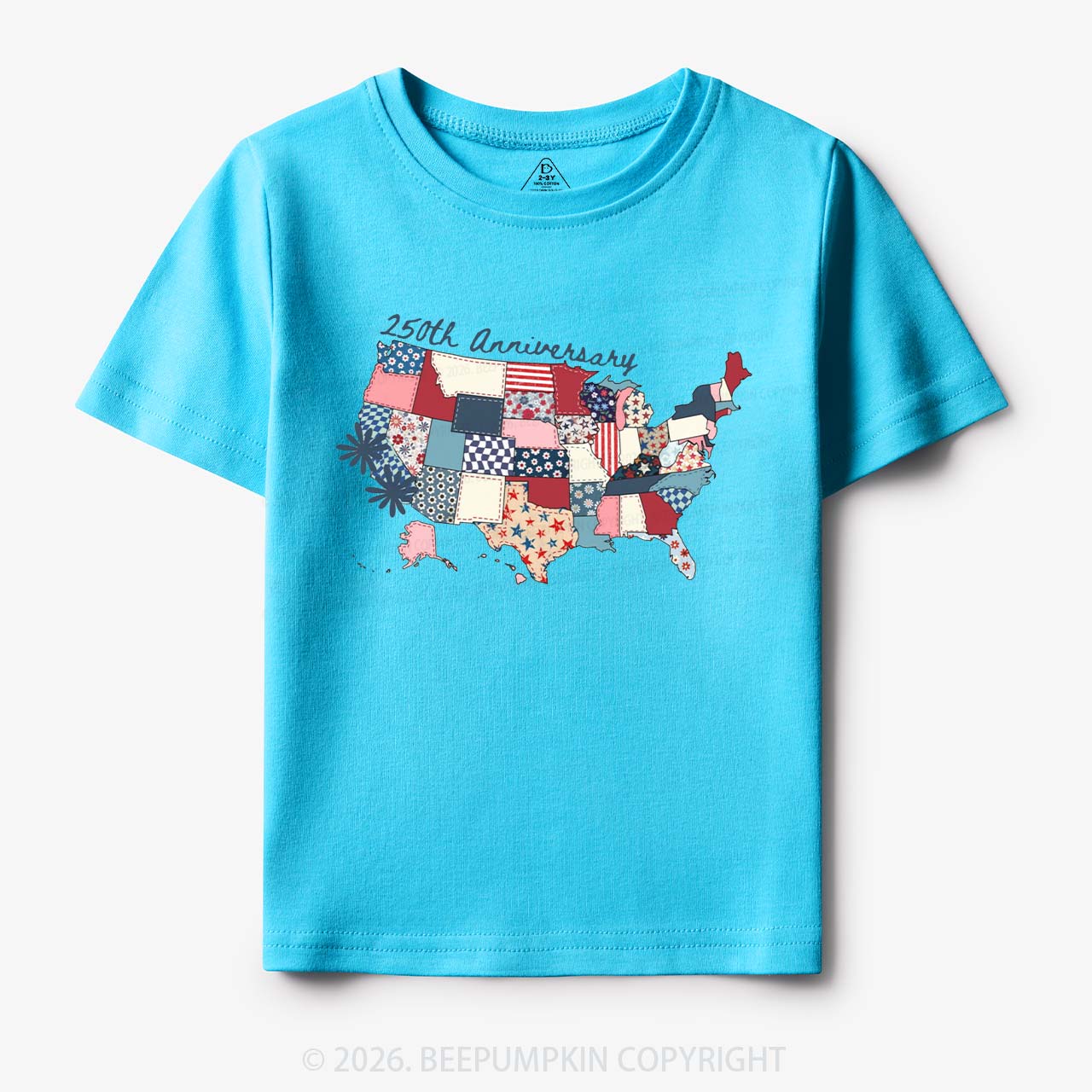 US 250 Years Patriotic Patchwork Toddler&Kid's Tees