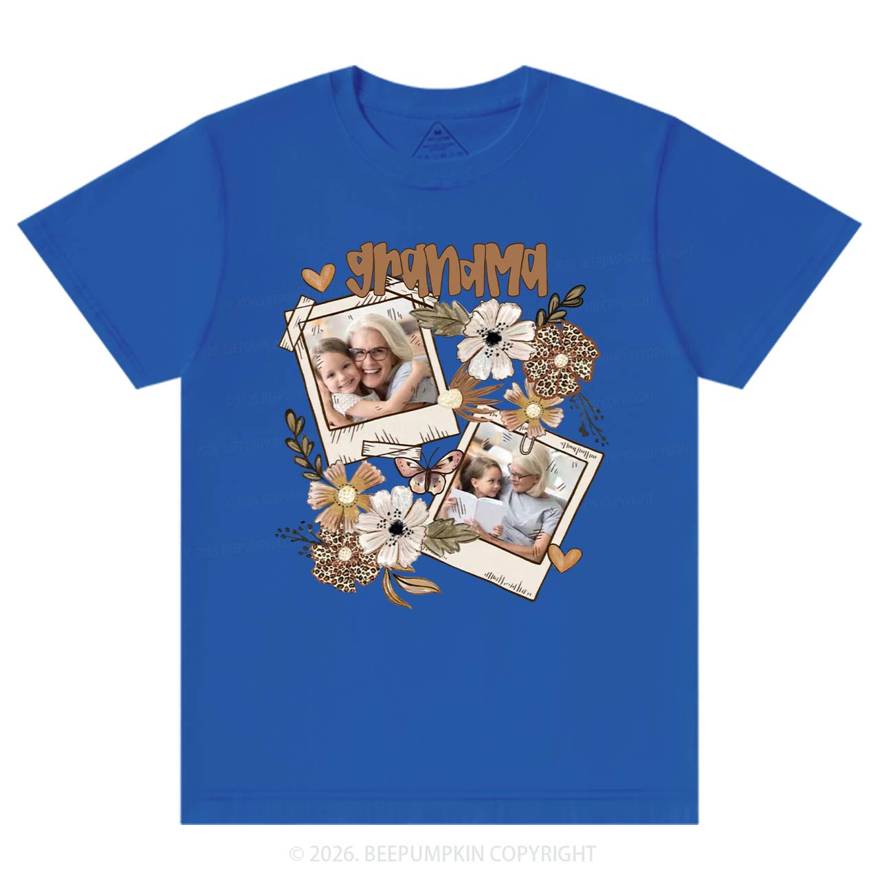 Personalized Photo With Floral T-Shirt For Mom