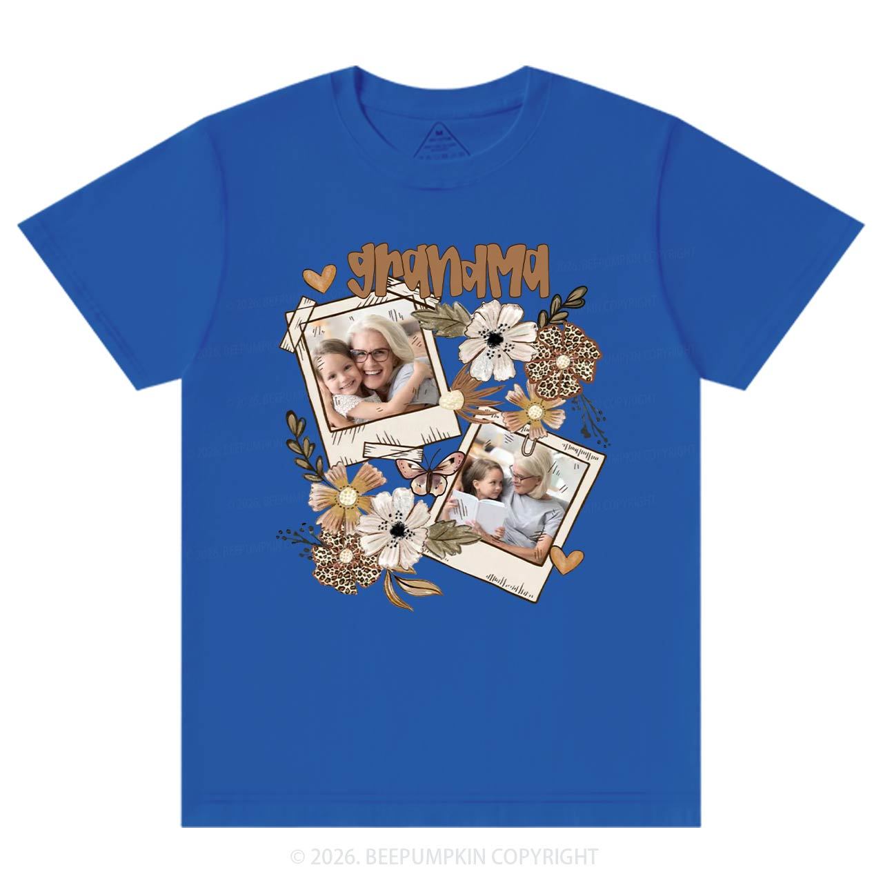 Personalized Photo With Floral T-Shirt For Mom