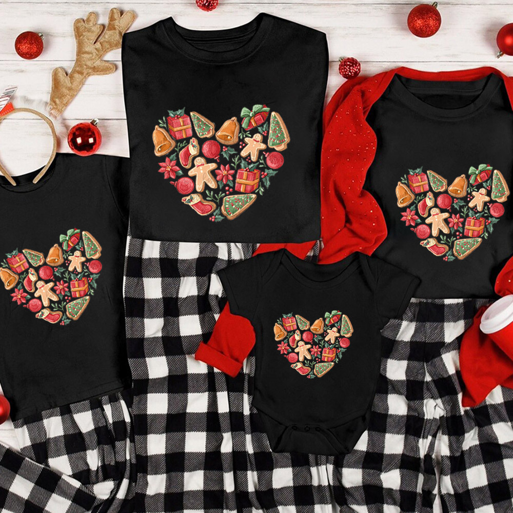 Christmas Cookie Heart Family Matching Shirt