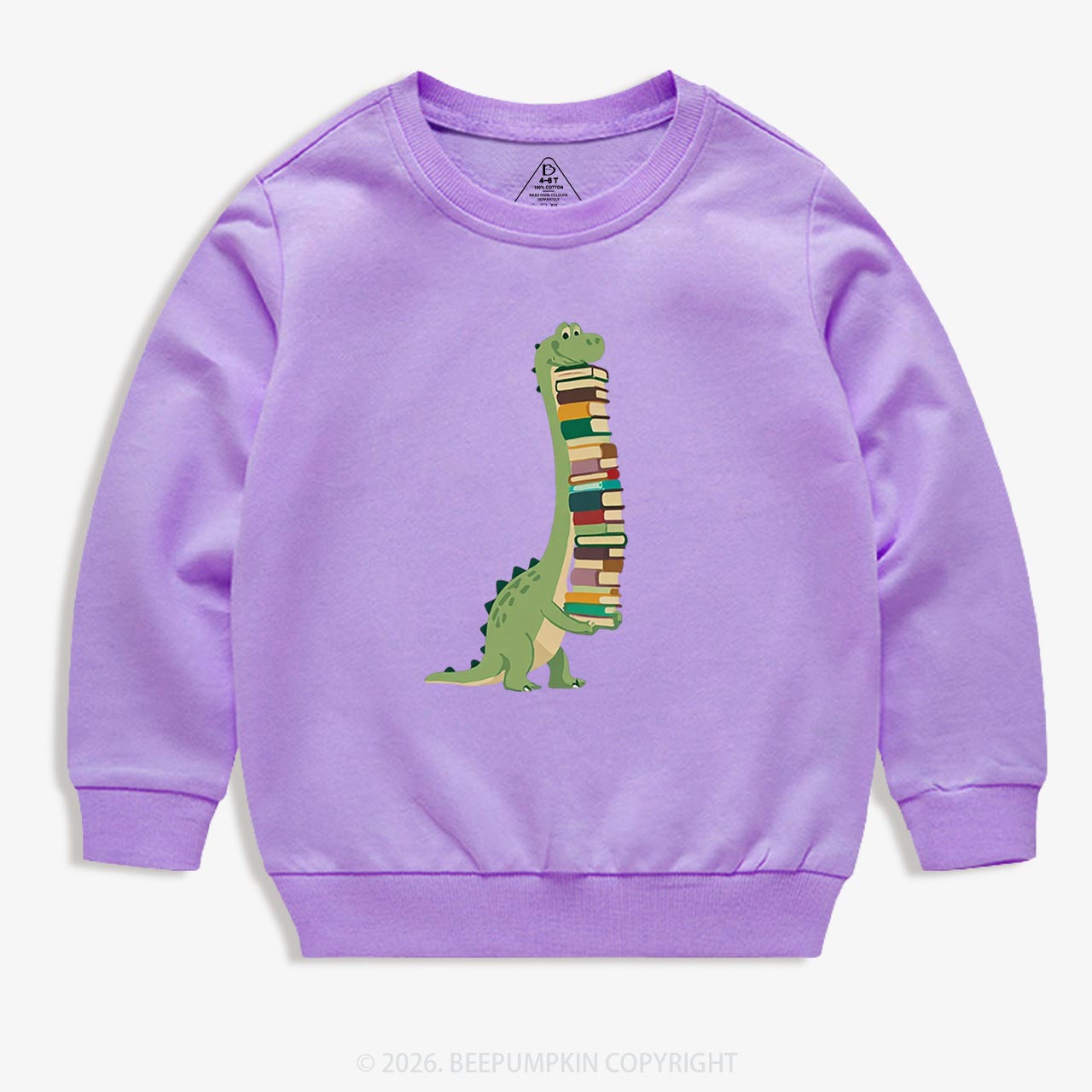 Cute Dinosaur Book Lover Kid's Sweatshirt