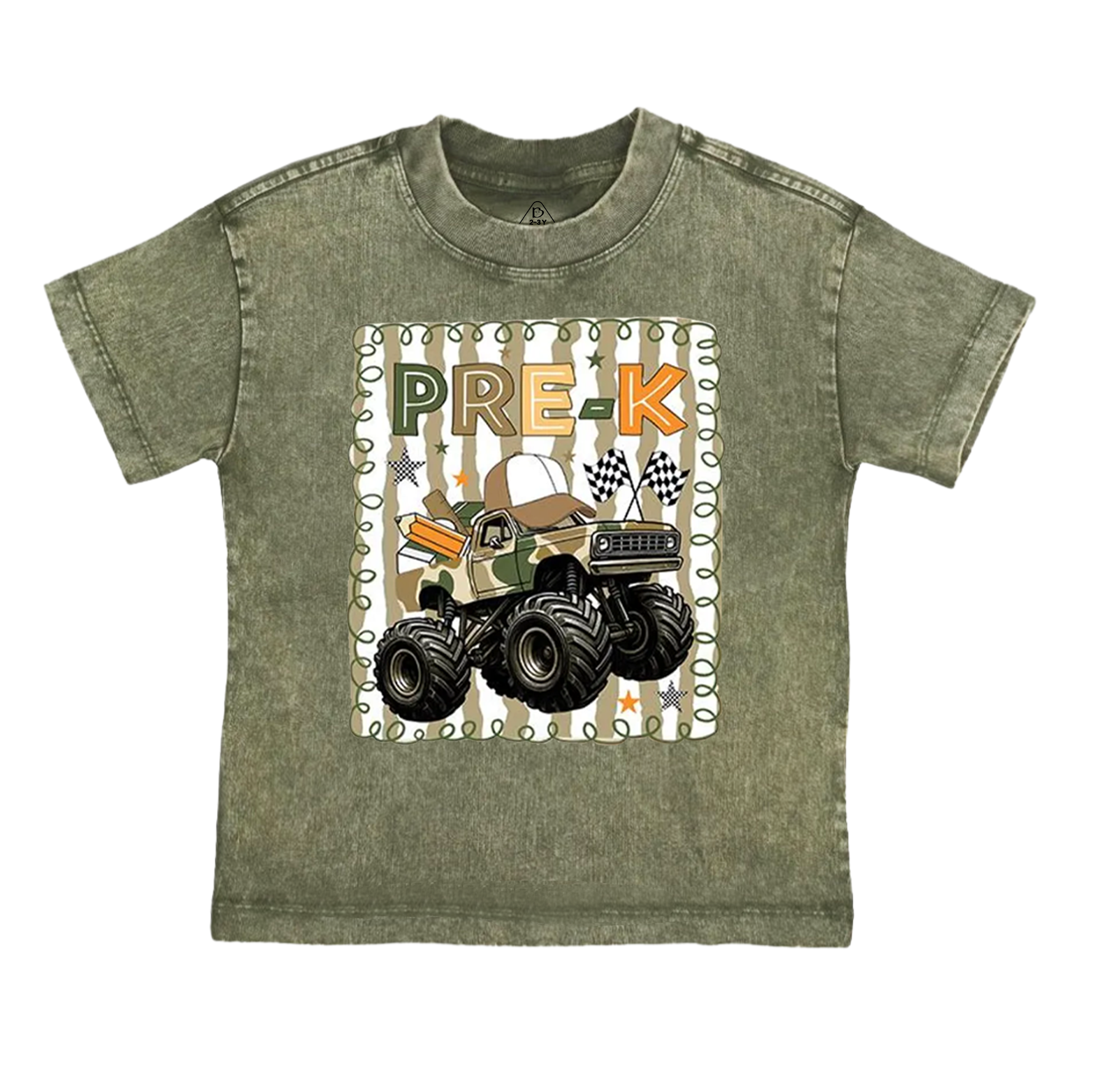 Personalized Truck For Boy Toddler&Kids Washed Tees