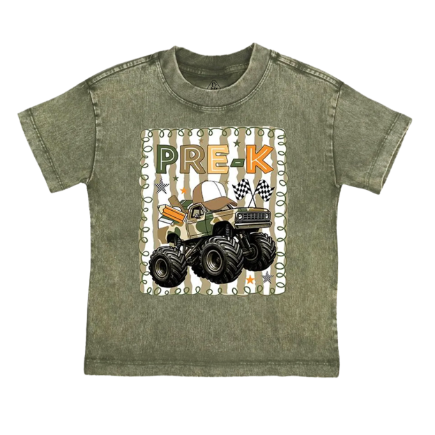 Personalized Truck For Boy Toddler&Kids Washed Tees