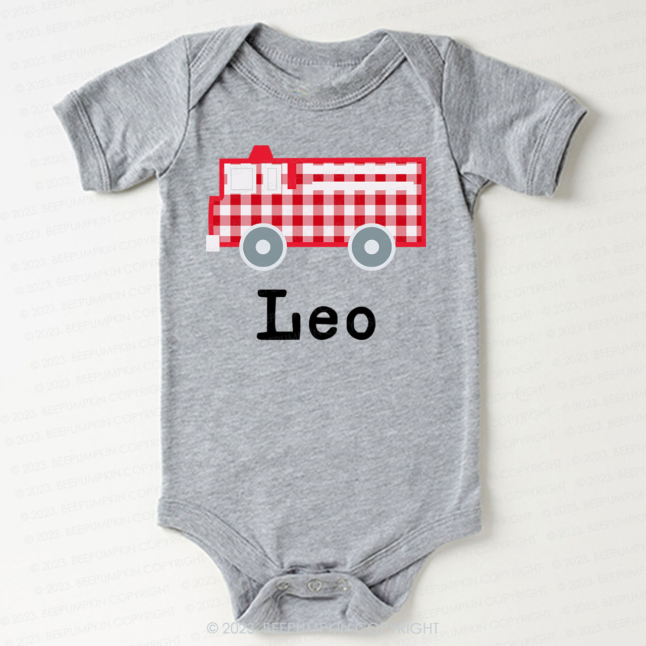 Personalized Fire Truck Bodysuit For Baby 