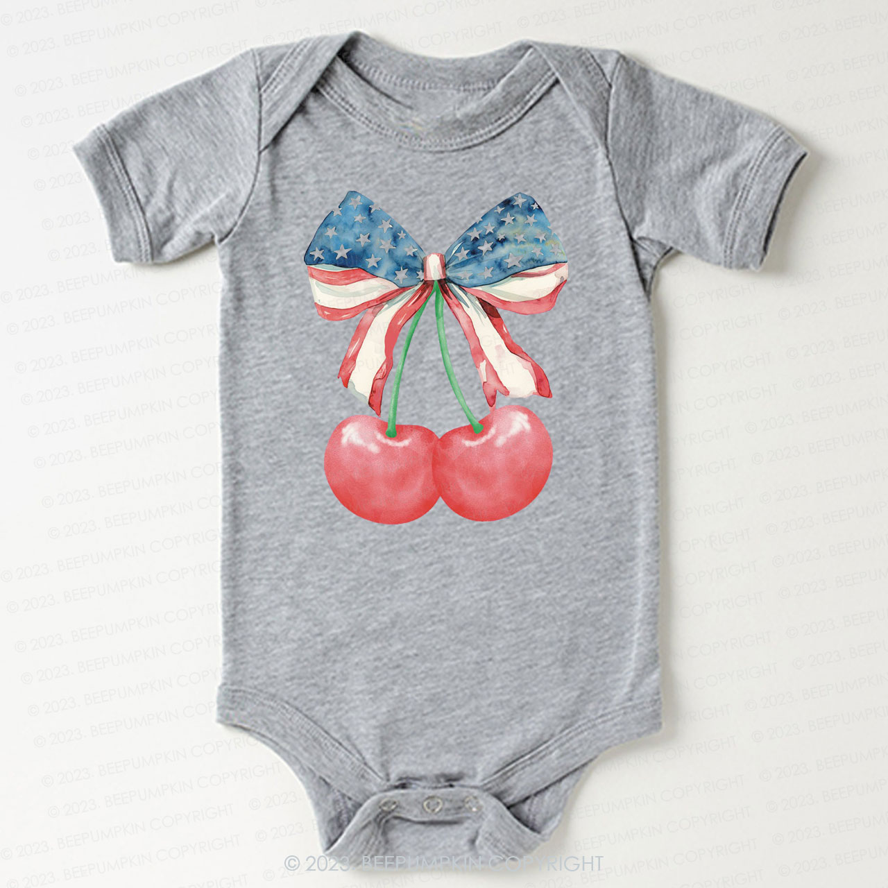 Cherries With American Bow Bodysuit For Baby 