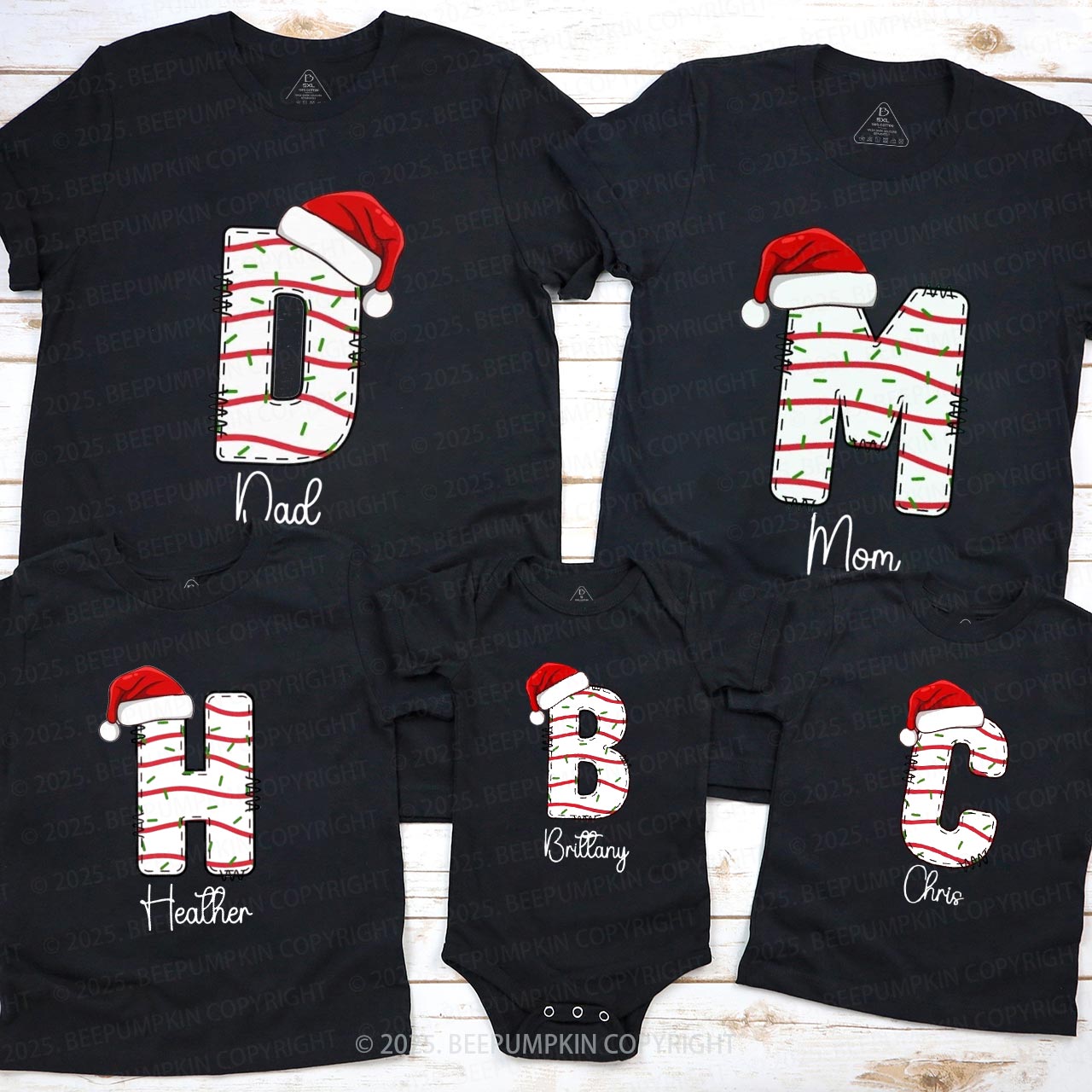 Personalized Candy Letters Name Family Matching T-Shirts Beepumpkin