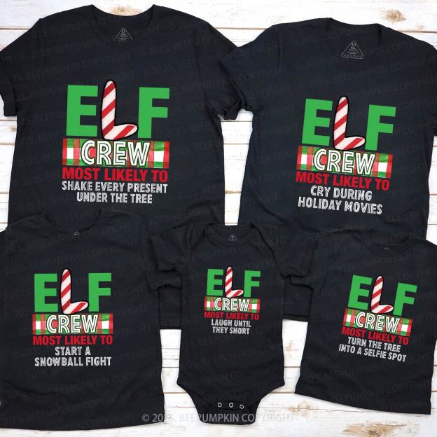 Personalized Elf Most Likely To Family Matching T-Shirts Beepumpkin