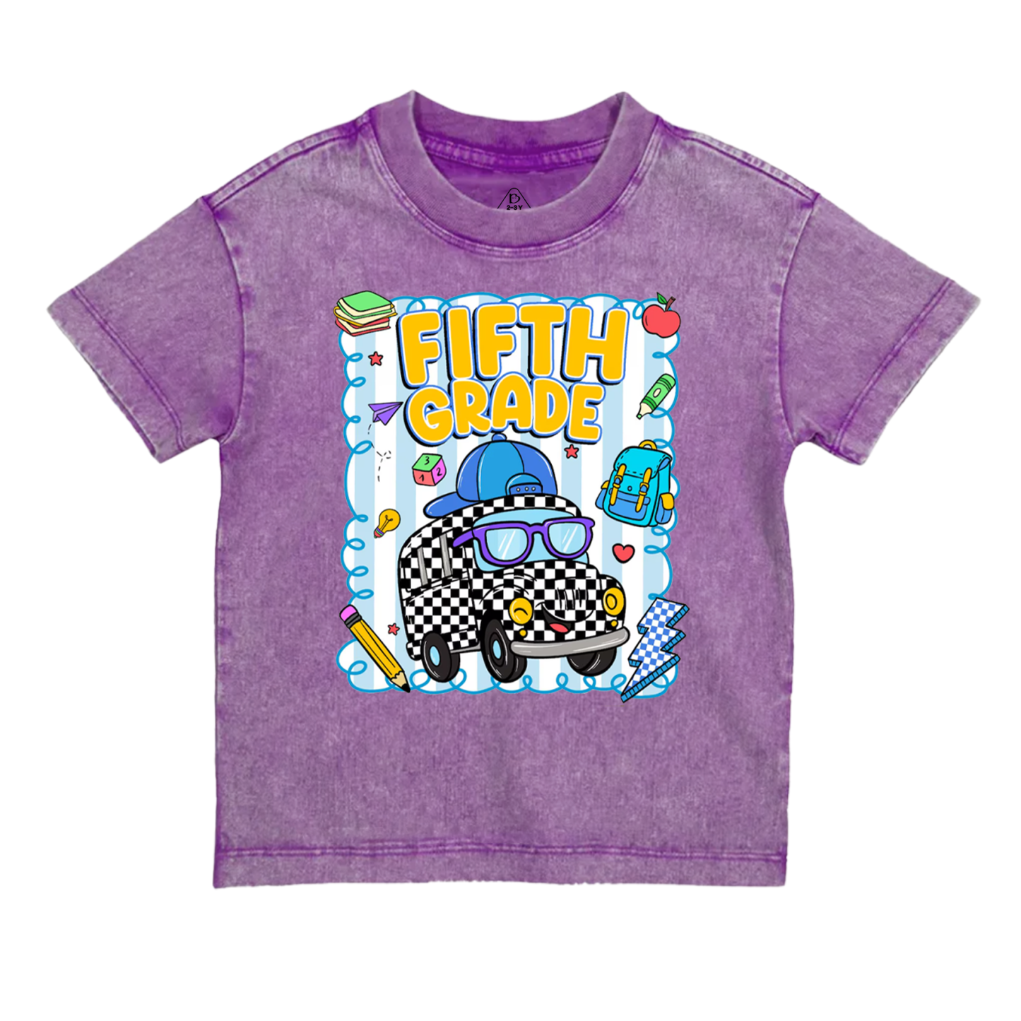 Personalized Toot Toot School Bus Toddler&Kids Washed Tees