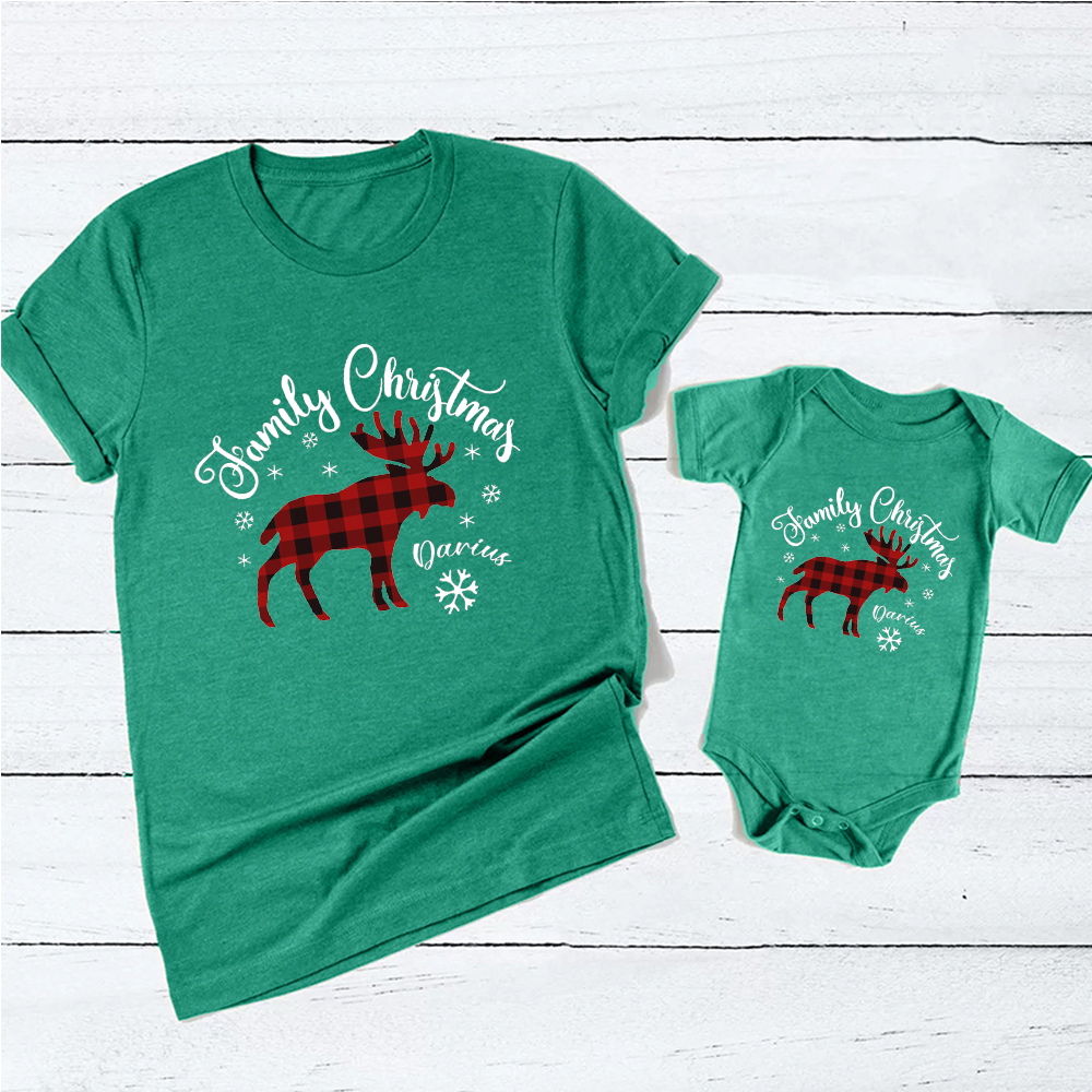 Family Christmas Moose Matching Pajamas For Family