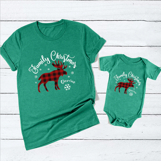 Family Christmas Moose Matching Pajamas For Family