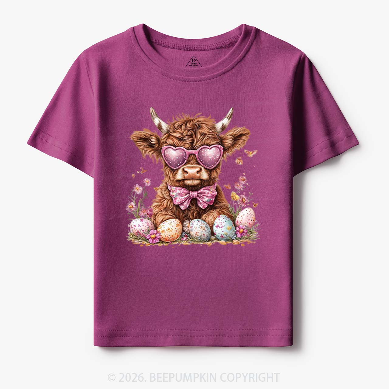 Easter Day Highland Cow Toddler&Kid's Tees