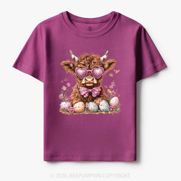 Easter Day Highland Cow Toddler&Kid's Tees