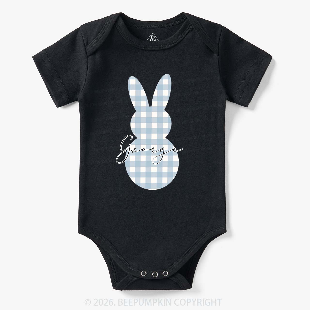Personalised Easter Petit Gingham Bunny Bodysuit