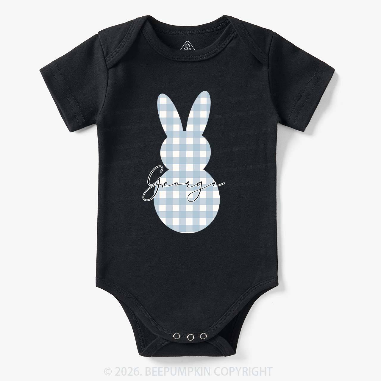 Personalised Easter Petit Gingham Bunny Bodysuit