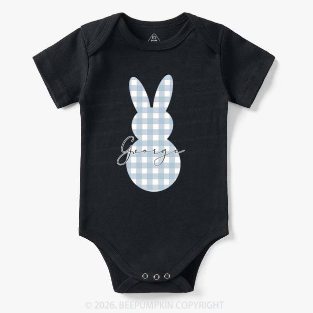 Personalised Easter Petit Gingham Bunny Bodysuit
