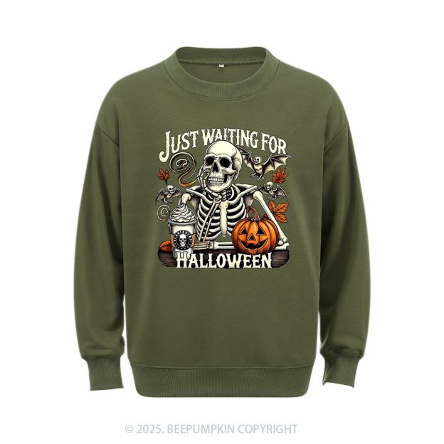 Just Waiting For Halloween Sweatshirt Beepumpkin