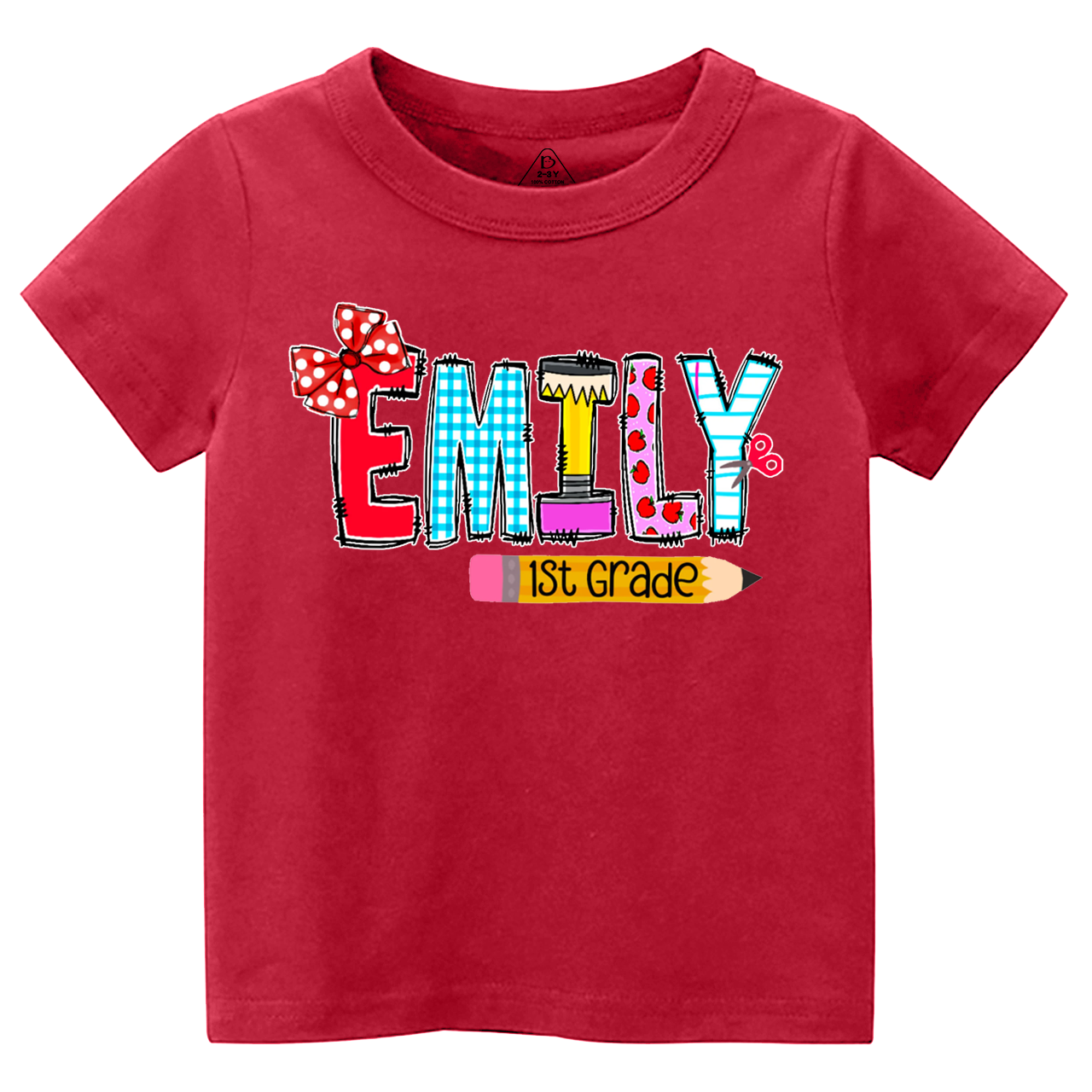 Personalized Name First Day Of School Toddler&Kid's Tees Beepumpkin 