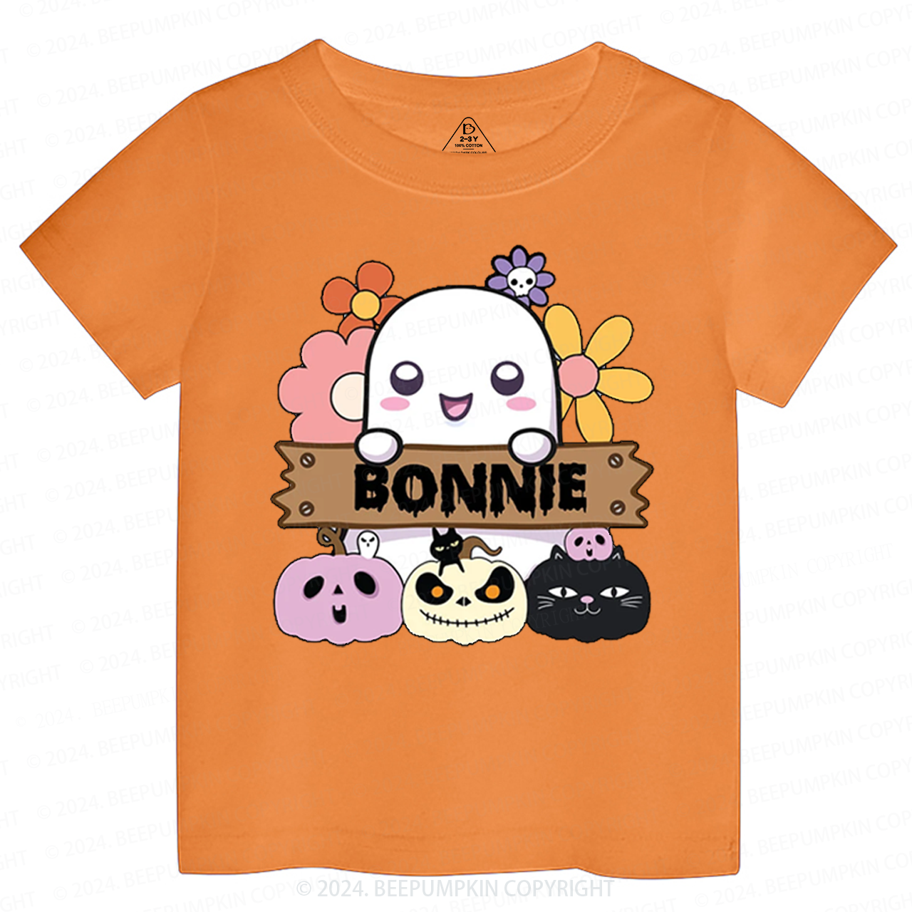 Personalized Halloween Pumpkin Toddler&Kids Tees 