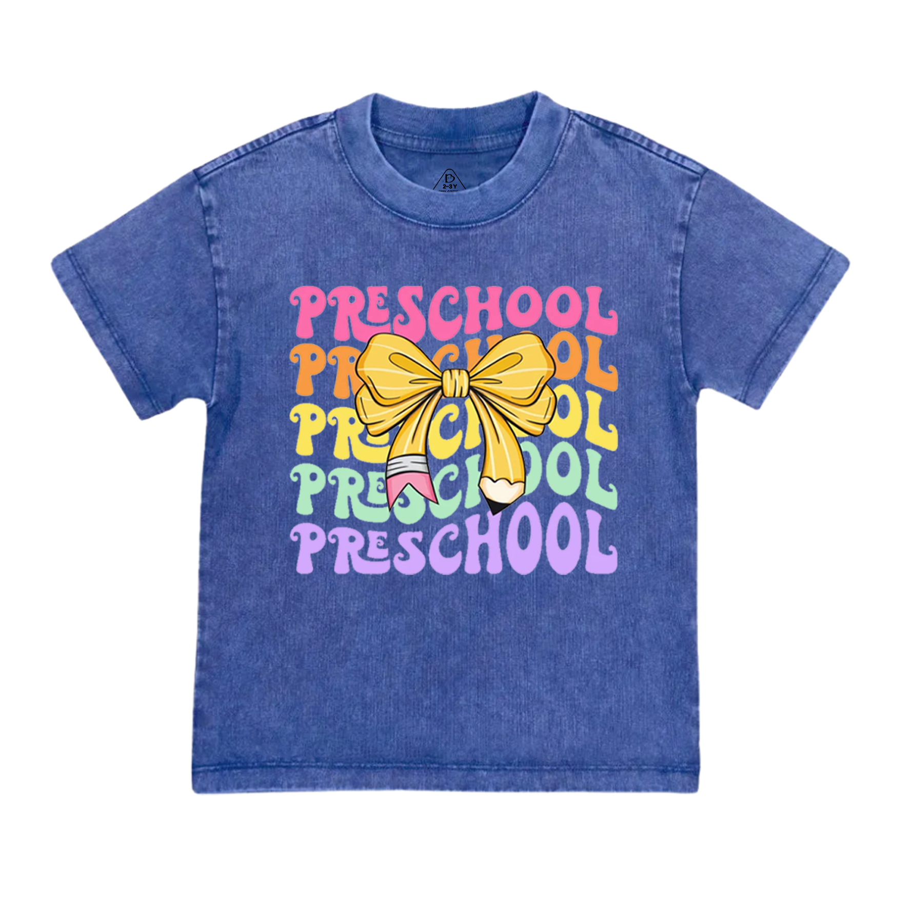 Personalized Retro Back To Shool Toddler&Kids Washed Tees