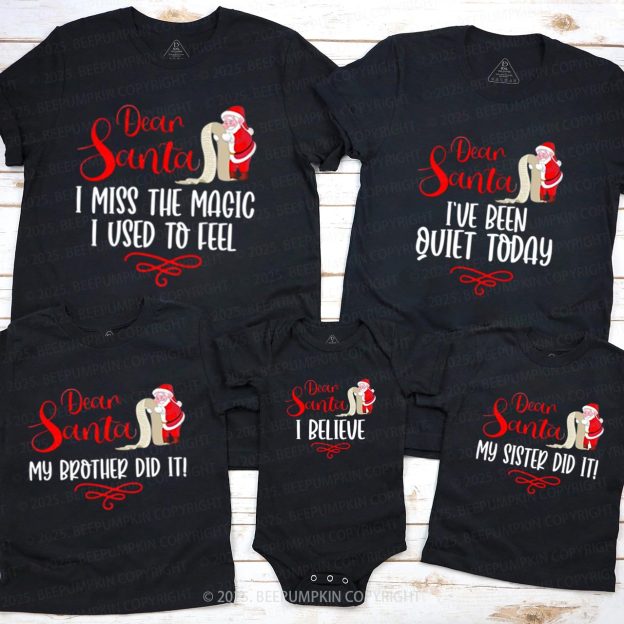 Personalized Dear Santa Family Matching T-Shirts Beepumpkin