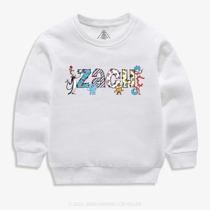 Personalized Seuss‑Style Letter Art Toddler&Kids Sweatshirt