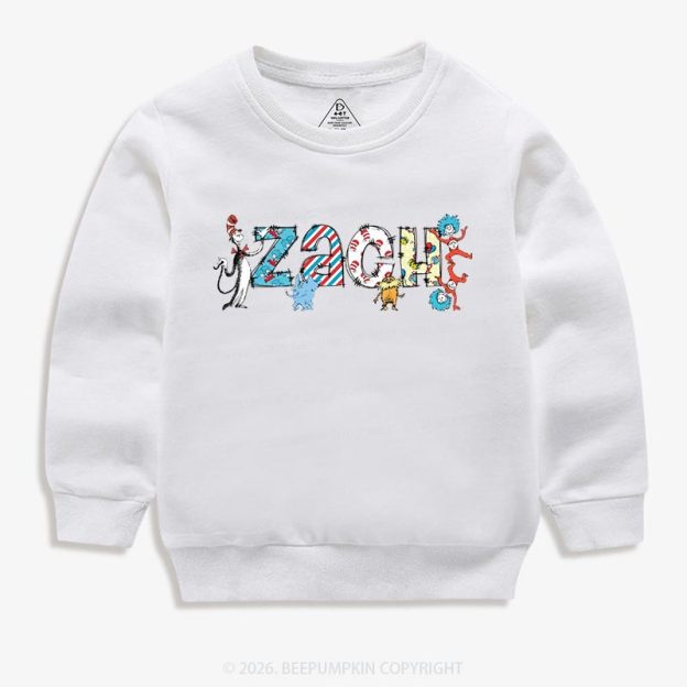 Personalized Seuss‑Style Letter Art Toddler&Kids Sweatshirt