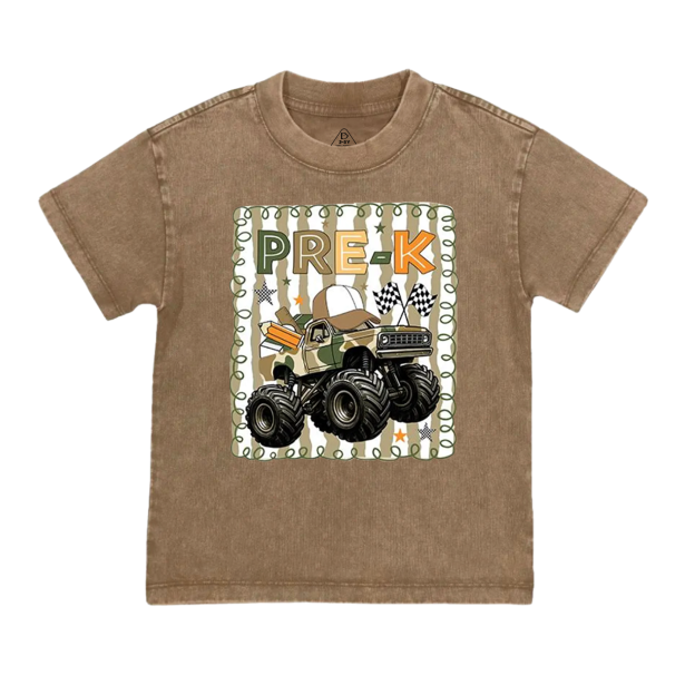 Personalized Truck For Boy Toddler&Kids Washed Tees
