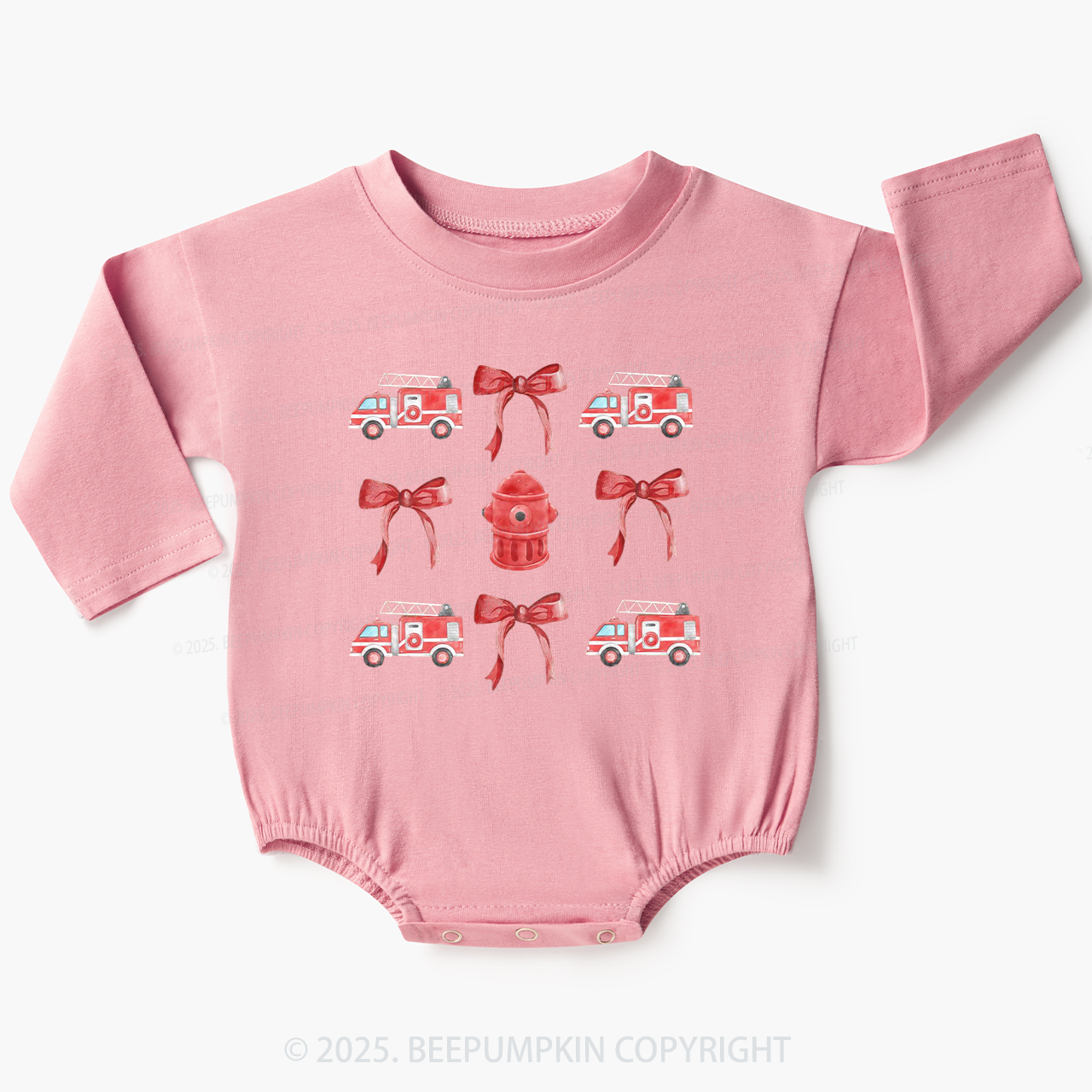Firetruck Baby Bubble Romper Beepumpkin