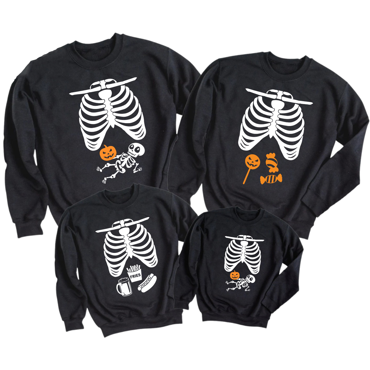 Halloween Skeleton Family Matching Sweatshirts