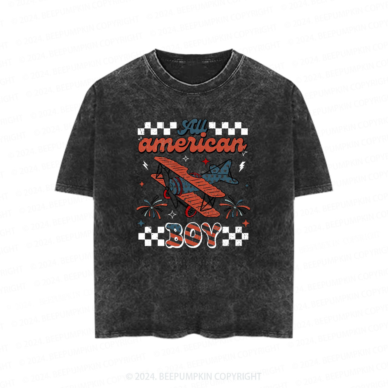 Alligator Gingham Toddler&Kids Washed Tees          Sale-Beepumpkin™