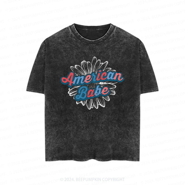 American Babe Toddler&Kids Washed Tees          
