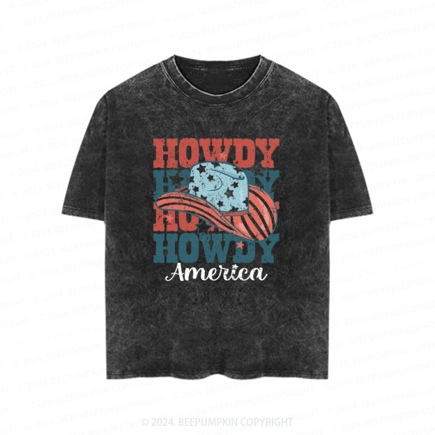 Howdy Cowboy Toddler&Kids Washed Tees          