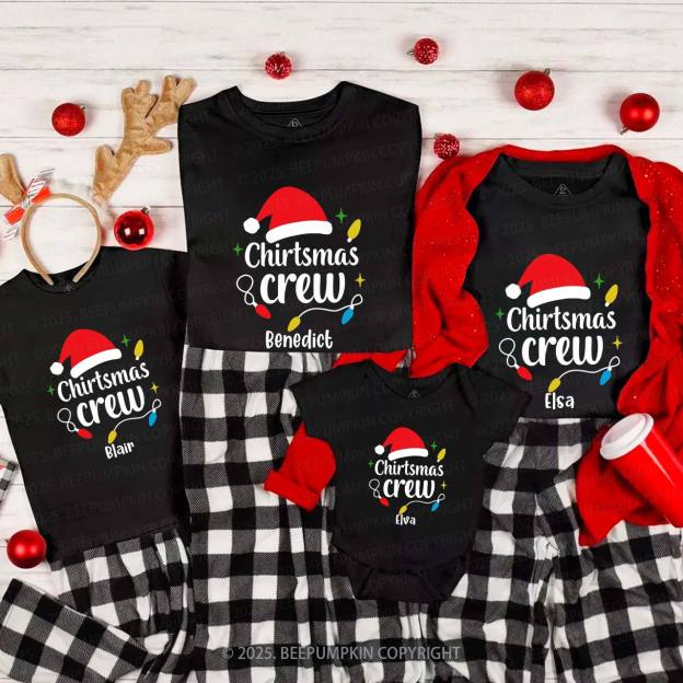 Personalized Christmas Crew Family Matching T-Shirts Beepumpkin