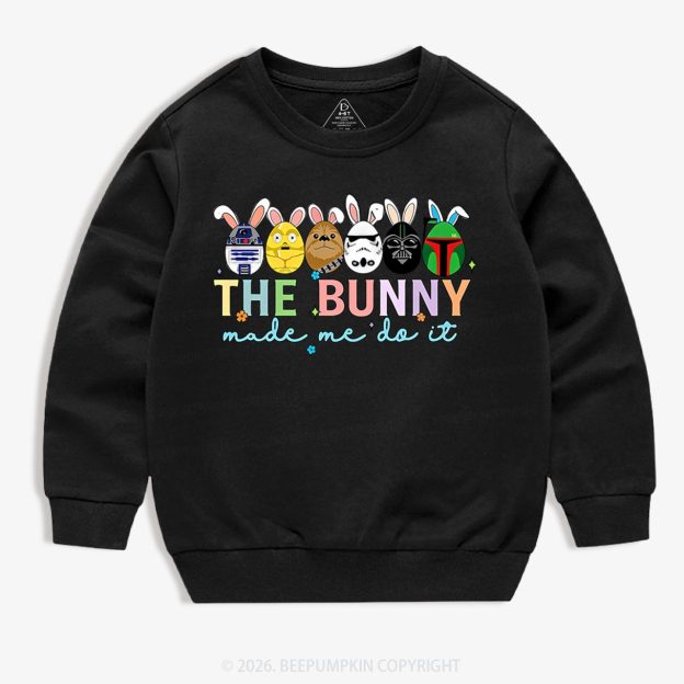 Cute Cartoon Characters Happy Easter Kid's Sweatshirt