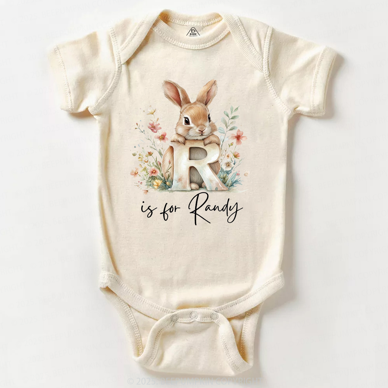 Personalized Name Animal Letter Bodysuit Beepumpkin